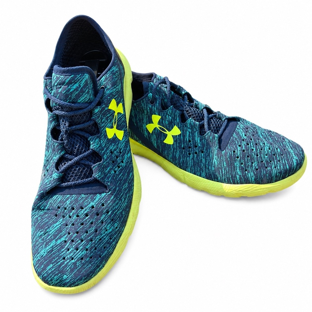 Under Armour Speedform Apollo 2 Mens Running Shoes Teal Lime 1268784-478 Size 11